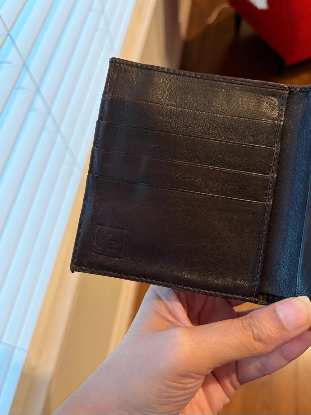 Fendi Pequin Stripe Striped Canvas Leather Compact Wallet with Kiss Lock